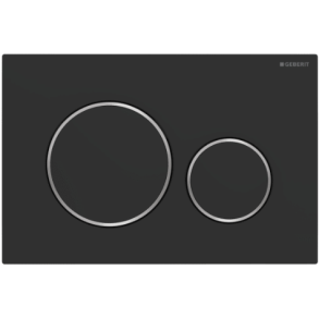 Geberit Sigma 20 Round betjeningsplade - Mat sort/krom (easy-to-clean)