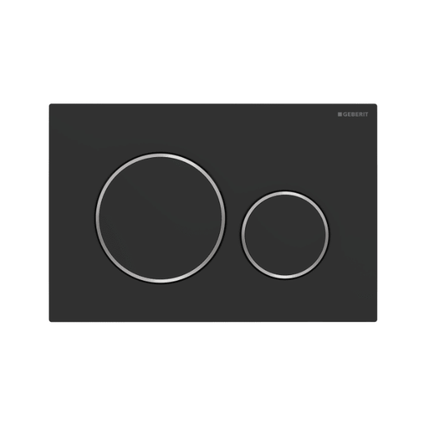 Geberit Sigma 20 Round betjeningsplade - Mat sort/krom (easy-to-clean)