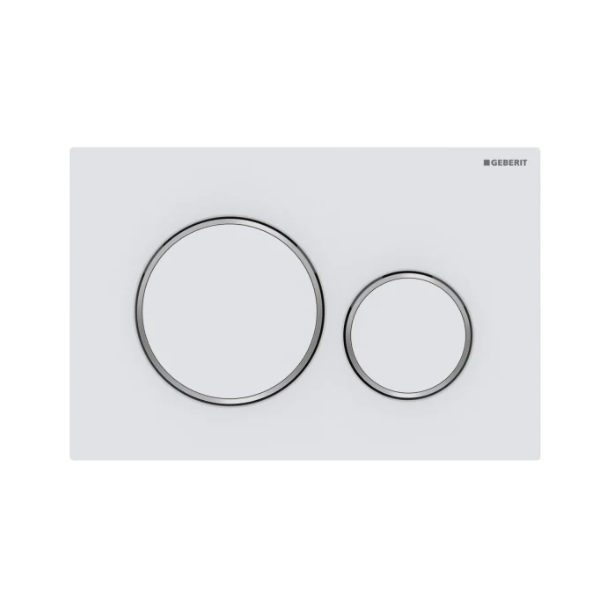 Geberit Sigma 20 Round betjeningsplade - Mat hvid/krom (easy-to-clean)