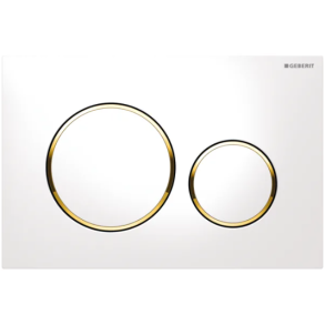 Geberit Sigma 20 Round betjeningsplade - Hvid/guld