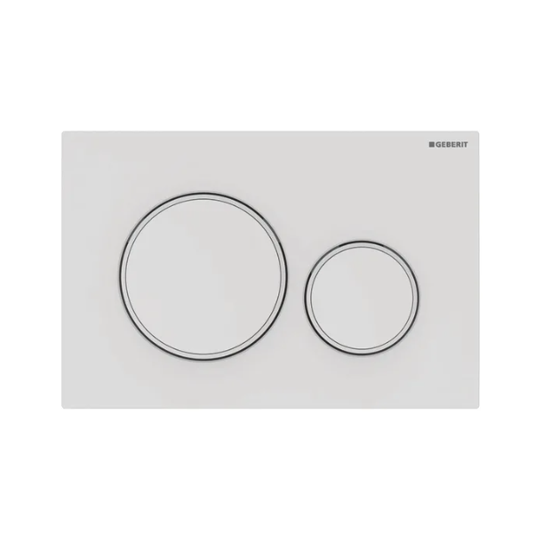 Geberit Sigma 20 Round betjeningsplade - Mat hvid/hvid (easy-to-clean)