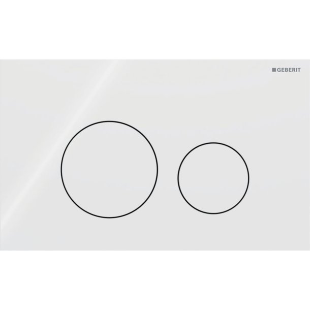 Geberit Sigma 40 Round betjeningsplade - Hvid/glas blank (easy-to-clean)