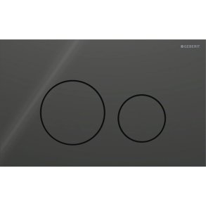 Geberit Sigma 40 Round betjeningsplade - Sort/glas blank (easy-to-clean)