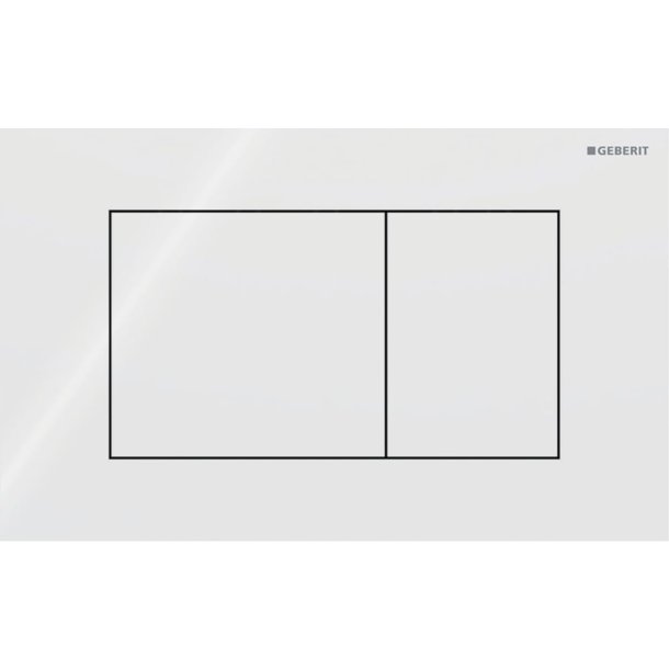Geberit Sigma 40 Square betjeningsplade - Hvid/glas blank (easy-to-clean)