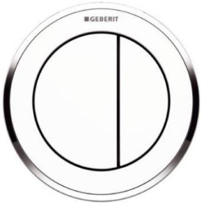 Geberit Omega 10 pneumatisk trykknap - Krom/hvid