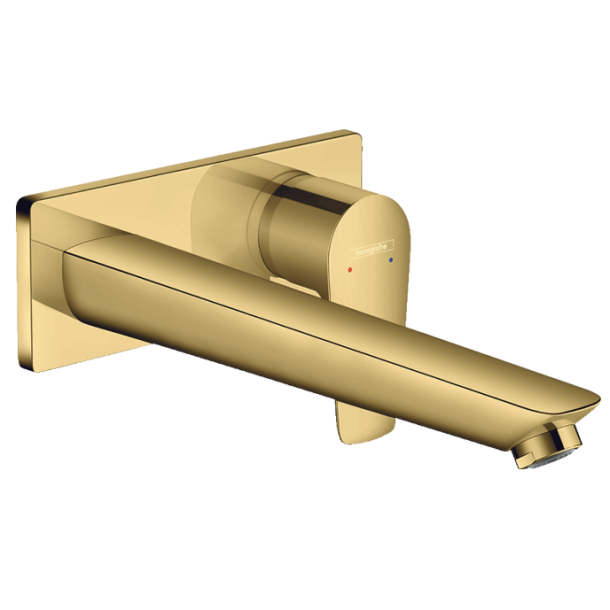 hansgrohe Talis E med push-open bundventil - Indbygning - Poleret guld-optik