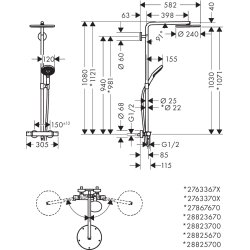 hansgrohe Raindance Select S Showerpipe 240 PowderRain - 16 l/min - Matsort