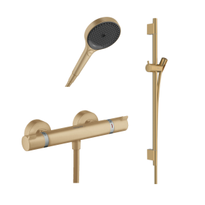 hansgrohe Ecostat Comfort brusetermostat inkl. brusestang, slange og h�ndbruser - B�rstet bronze