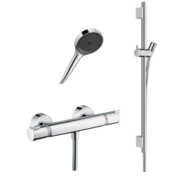 hansgrohe Ecostat brusetermostat inkl. brusestang, slange og h�ndbruser