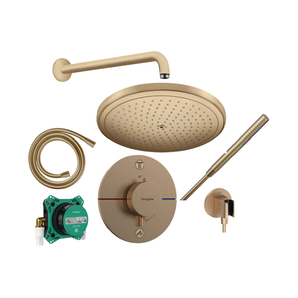 hansgrohe ShowerSelect Comfort S, Croma 280 og Pulsify S - Indbygning - Brstet bronze