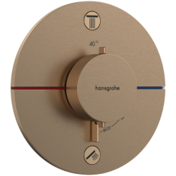 hansgrohe Croma 280 med ShowerSelect Comfort S og Pulsify S stavbruser - Indbygning - B�rstet bronze