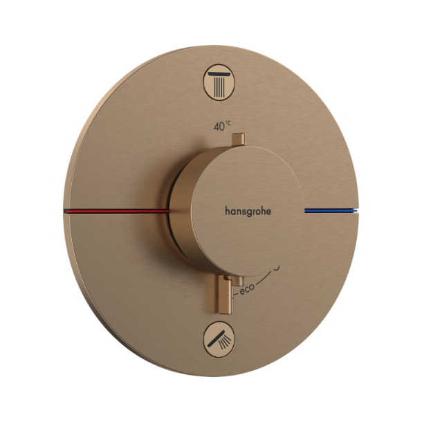hansgrohe Croma 280 med ShowerSelect Comfort S og Pulsify S stavbruser - Indbygning - B�rstet bronze