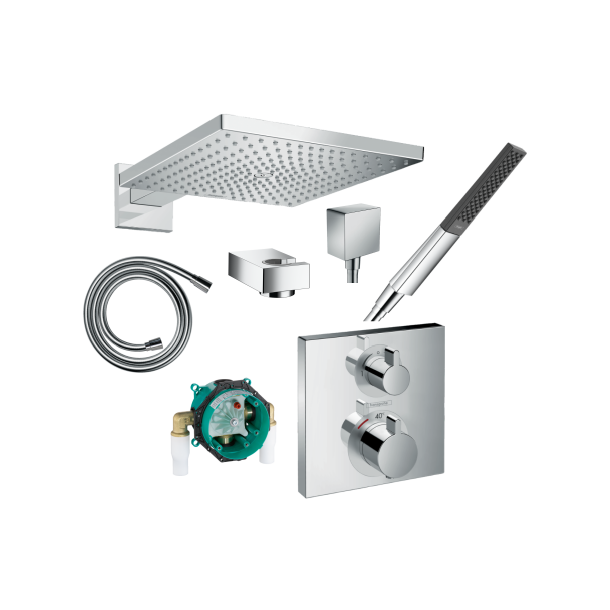 hansgrohe Raindance E300 med Ecostat Square og Rainfinity stavbruser