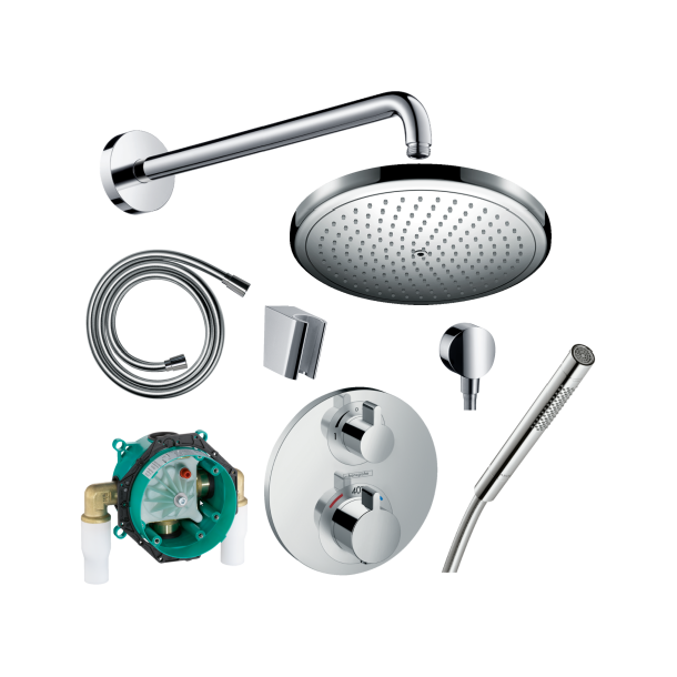 hansgrohe Croma 280 med Ecostat Round og Starck bruser