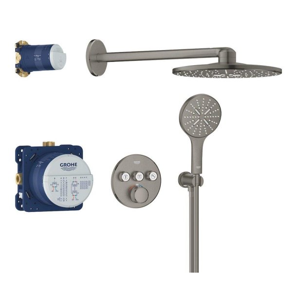 GROHE Grohtherm SmartControl med Rainshower SmartActive 310  - Indbyning - B�rstet hard graphite