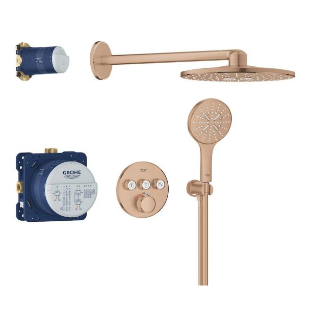 GROHE Grohtherm SmartControl med Rainshower SmartActive 310  - Indbyning - B�rstet warm sunset