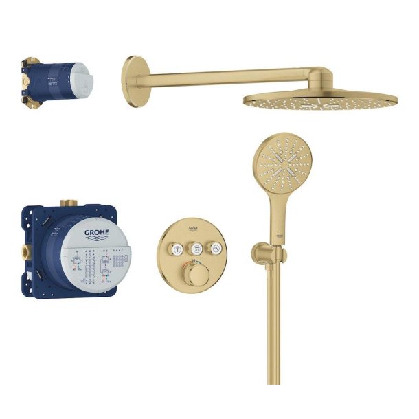 GROHE Grohtherm SmartControl med Rainshower SmartActive 310  - Indbyning - B�rstet cool sunrise