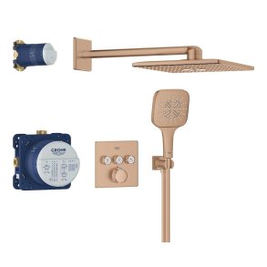GROHE Grohtherm SmartControl med Rainshower SmartActive 310 Cube - Indbyning - B�rstet warm sunrise