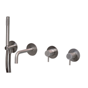 QTOO karl�sning sampak med omskifter - 190 mm fremspring - Indbygning - Poleret rustfri st�l