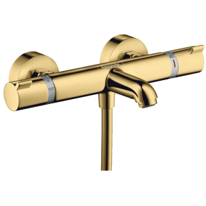 hansgrohe Ecostat Comfort kar-/brusetermostat med bruser, holder og slange - Poleret guld-optik