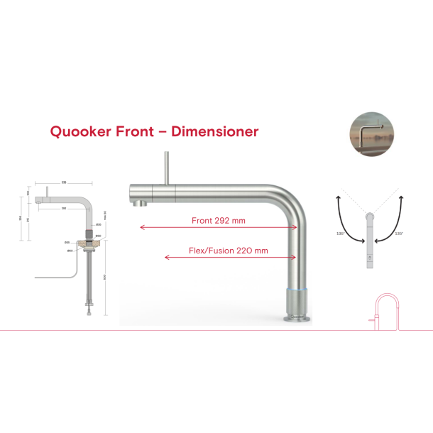 Quooker Front - Langt fremspring - Rustfrit st�l