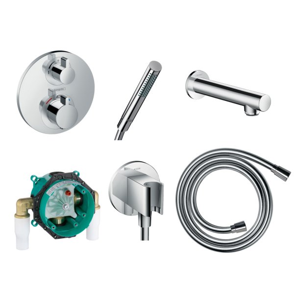 Hansgrohe Ecostat S indbygningspakke til kar (krom)