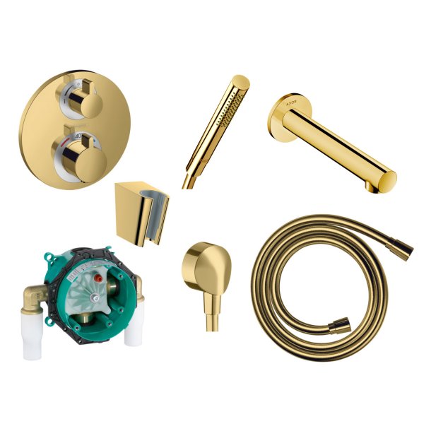 Hansgrohe Ecostat S indbygningspakke til kar (poleret guld optik)